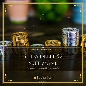 Sfida delle 52 Settimane — Tabella di risparmio stampabile (PDF)
