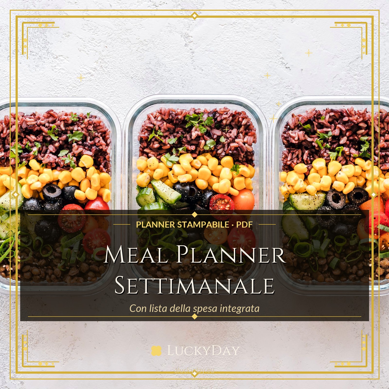 Meal Planner Settimanale + Lista Spesa — Stampabile (PDF)