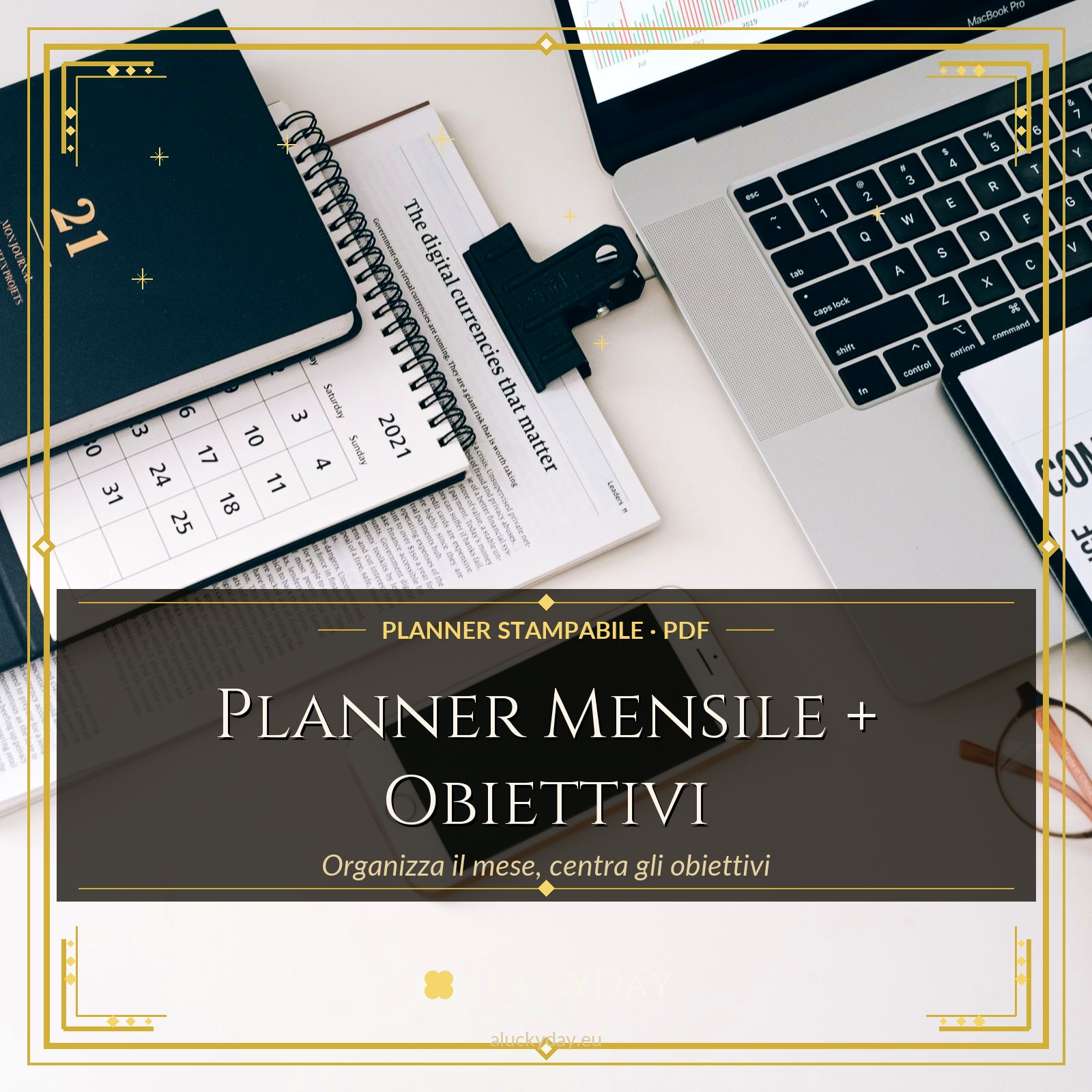 Planner Mensile + Obiettivi — Stampabile (PDF)
